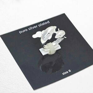 Pure Silver Plated DOLPHIN Ring - Size 8‎ - Retail $18 NEW!